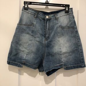 high waisted jean shorts